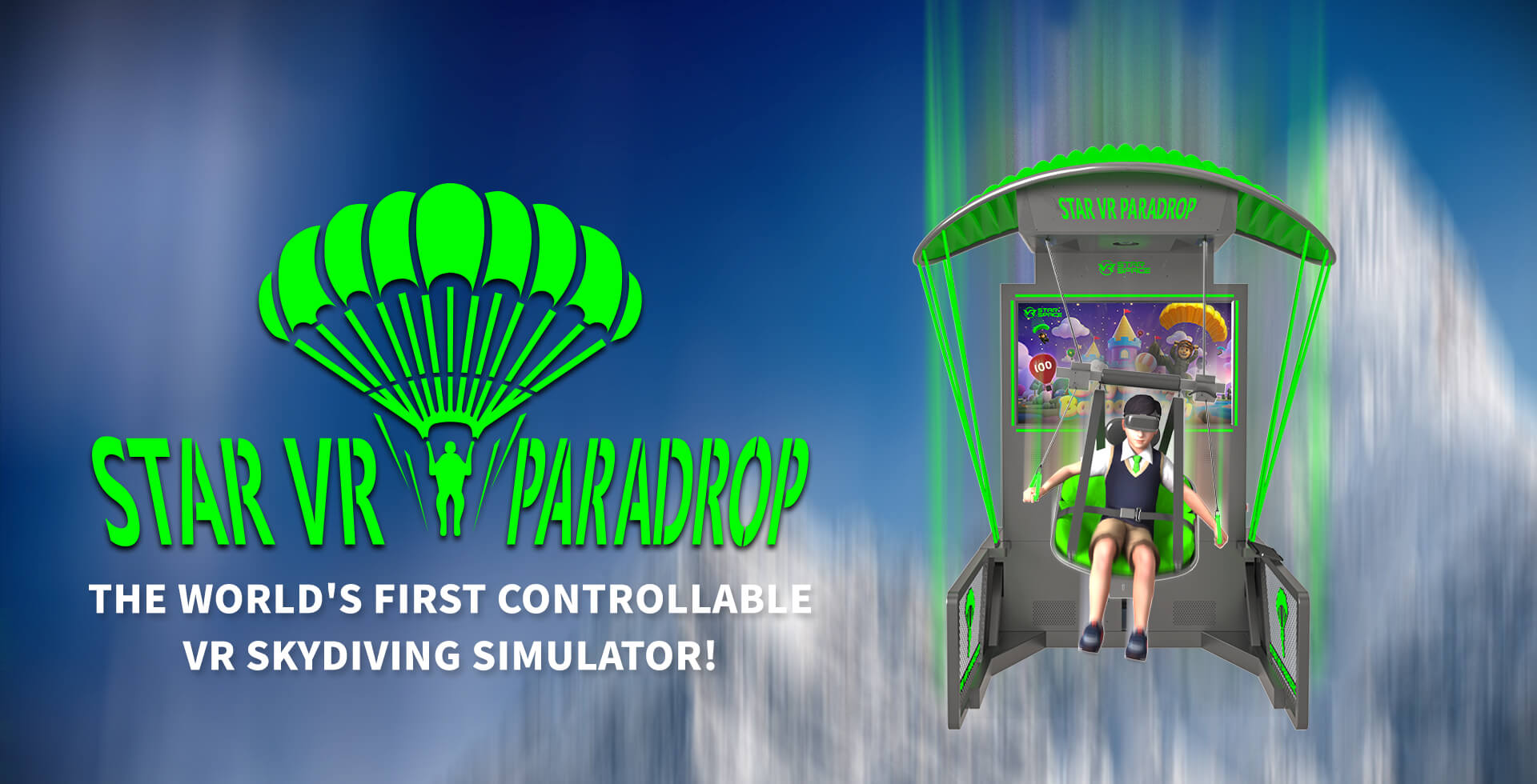 9D Virtual Reality New Products VR Paradrop Virtual Reality Jumping Machine Flying Game Simulator