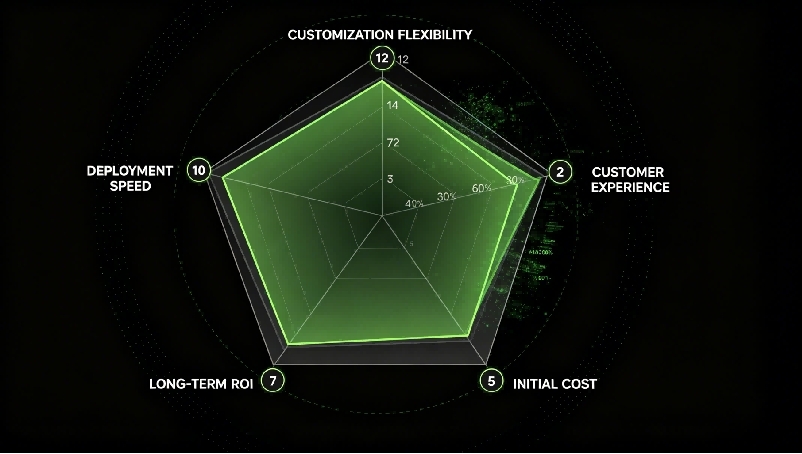 VR machine comparison radar chart
