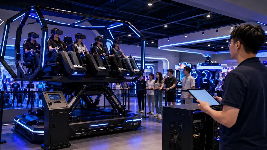 6-axis VR motion platform and commercial VR game machine technology