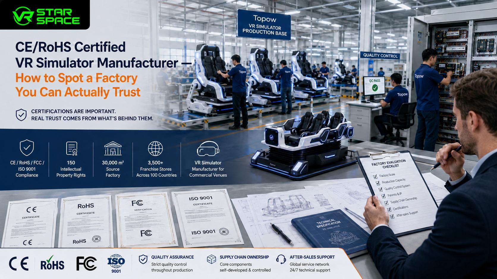 Commercial VR simulator hardware engineering and factory production