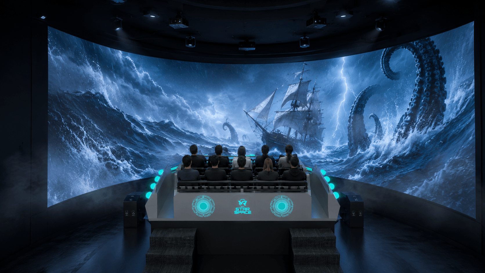 Immersive Nautical Scream Cinema Bermuda Trek 9D Cinema Virtual Reality Motion Cinema