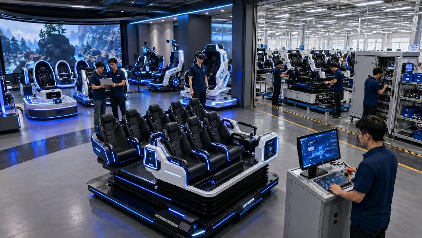 9D cinema experience center scene